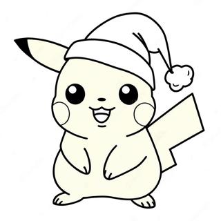 Trang Tô Màu Pikachu Lễ Hội Với Mũ Ông Già Noel Tranh Tô Màu