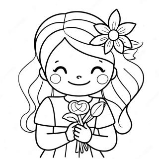 Trang To Mau Co Gai Hoa Hanh Phuc Voi Bo Hoa 104843-42564