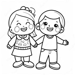 Trang To Mau Be Trai Va Be Gai Hanh Phuc 105229-42879