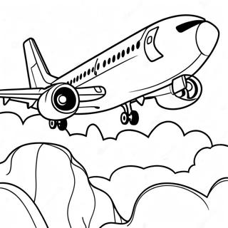 Trang Tô Màu Boeing 737 Đang Bay Tranh Tô Màu