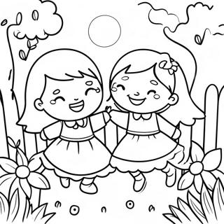 Trang To Mau Chi Em Vui Ve Trong Vuon 112346 48512