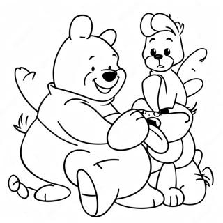 Trang Tô Màu Winnie The Pooh Và Bạn Bè Vui Vẻ Tranh Tô Màu