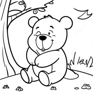 Trang Tô Màu Winnie The Pooh Buồn Ngủ Dưới Cây Tranh Tô Màu