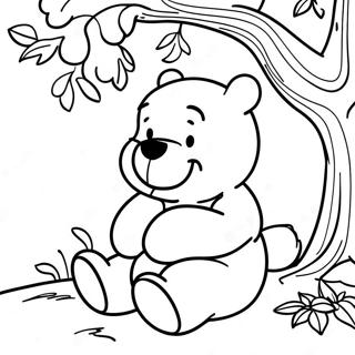 Trang Tô Màu Winnie The Pooh Buồn Ngủ Dưới Cây Tranh Tô Màu