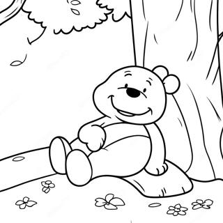 Trang Tô Màu Winnie The Pooh Buồn Ngủ Dưới Cây Tranh Tô Màu