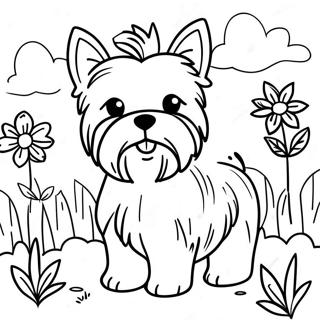 Chó Yorkie Thực Tế Trang tô màu