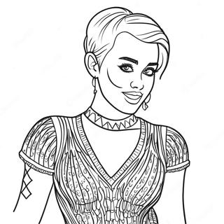 Trang Tô Màu Miley Cyrus Trong Bộ Trang Phục Lấp Lánh Tranh Tô Màu