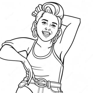 Trang Tô Màu Miley Cyrus Trong Tư Thế Vui Nhộn Tranh Tô Màu