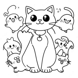 Mèo Halloween Trang tô màu