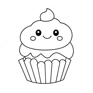 Banh Cupcake De Thuong Voi Khuon Mat Cuoi Trang To Mau 11901-2049