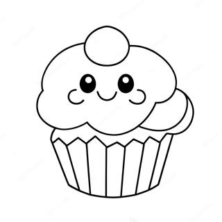 Banh Cupcake De Thuong Voi Khuon Mat Cuoi Trang To Mau 11901-2050