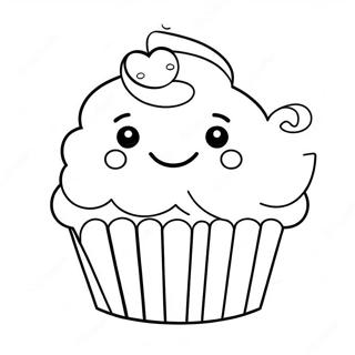 Banh Cupcake De Thuong Voi Khuon Mat Cuoi Trang To Mau 11901-2052