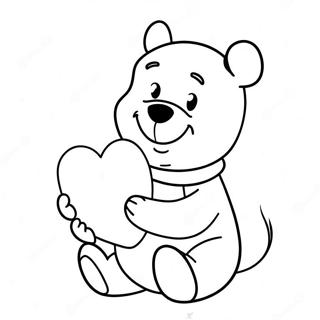 Winnie The Pooh Cầm Một Trái Tim Tranh Tô Màu