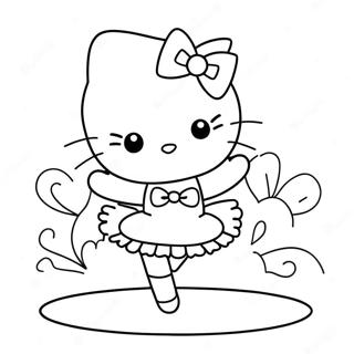 Hình Phác Thảo Ballerina Hello Kitty Tranh Tô Màu