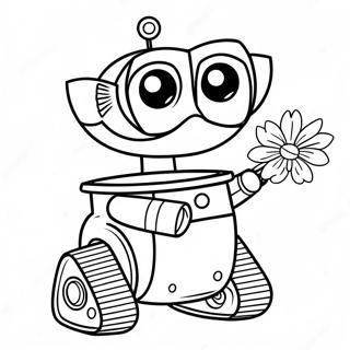 Trang Tô Màu Wall-E Dễ Thương Với Hoa Tranh Tô Màu
