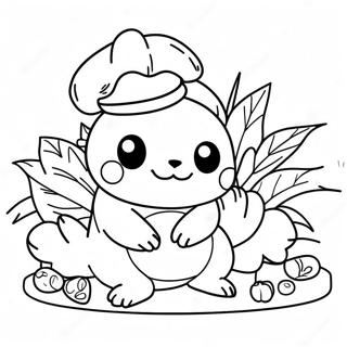 Pokemon Thanksgiving Tranh Tô Màu