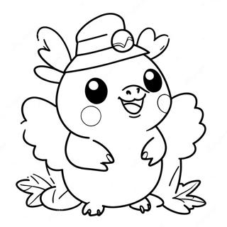 Trang Tô Màu Pokemon Dễ Thương Với Gà Tây Lễ Tạ Ơn Tranh Tô Màu