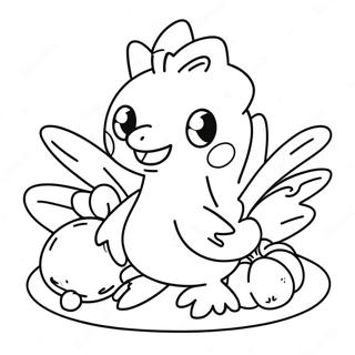 Trang Tô Màu Pokemon Dễ Thương Với Gà Tây Lễ Tạ Ơn Tranh Tô Màu