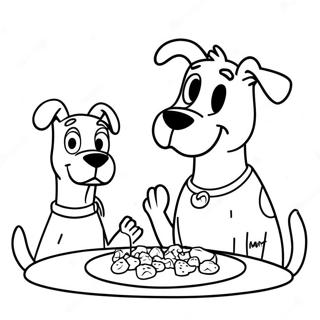 Trang Tô Màu Scooby Doo Và Shaggy Ăn Vặt Tranh Tô Màu