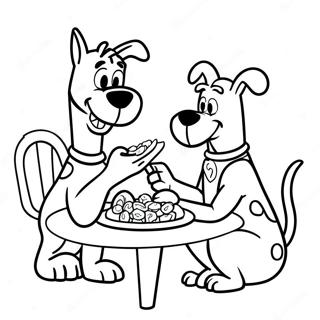 Trang Tô Màu Scooby Doo Và Shaggy Ăn Vặt Tranh Tô Màu