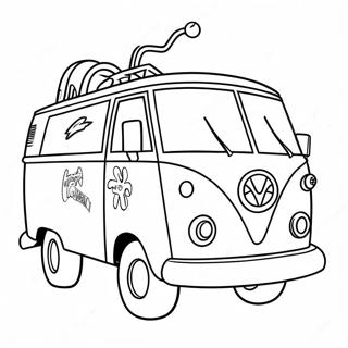 Trang Tô Màu Scooby Doo Trong Xe Bí Ẩn Tranh Tô Màu