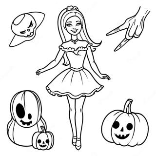 Barbie Halloween Tranh Tô Màu