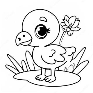 Trang To Mau Hong Hac Con De Thuong Voi Mot Bong Hoa 25712 5608