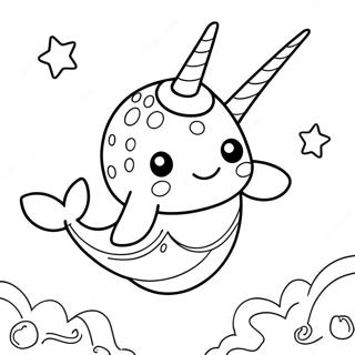 Trang To Mau Narwhal Nhieu Mau Voi Nhung Ngoi Sao 34261-7491