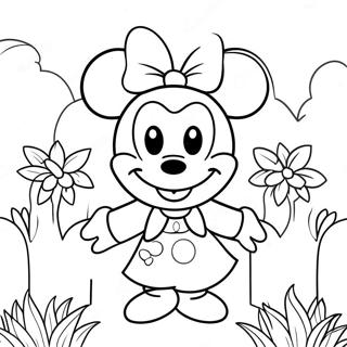 Trang To Mau Minnie Mouse Trong Vuon Hoa 3571-1965