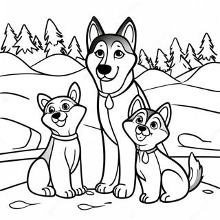 Trang To Mau Gia Dinh Husky Trong Tuyet 38277-8364