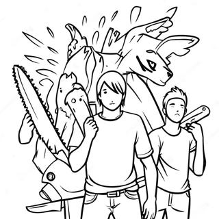 Trang To Mau Chainsaw Man Voi Ban Be 42730 9341