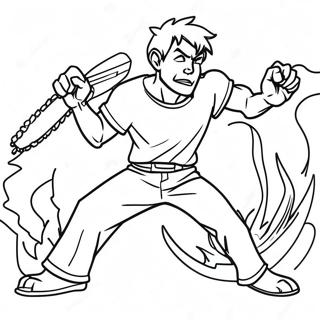 Trang Tô Màu Chainsaw Man Chiến Đấu Với Quỷ Tranh Tô Màu