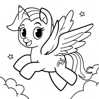 Rainbow Dash Bay Tren Bau Troi Trang To Mau 4557-1207