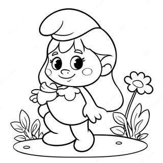 Trang To Mau Smurfette Voi Hoa 46123 10101