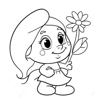 Trang To Mau Smurfette Voi Hoa 46123 10102