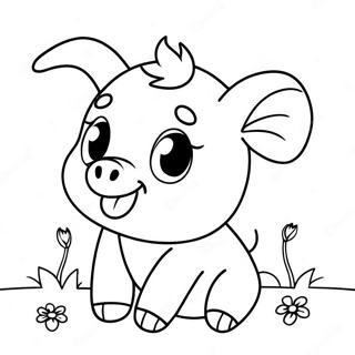 Trang To Mau Heo Con Dang Yeu Voi Buom 55347-12122