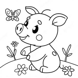 Trang To Mau Heo Con Dang Yeu Voi Buom 55347-12124