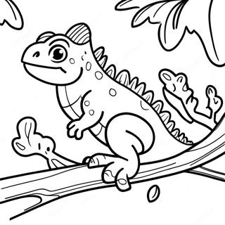Trang To Mau Iguana Hoat Hinh Tren Canh Cay 63699-14131