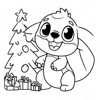 Stitch Tinh Nghịch Trang Trí Cây Thông Tranh Tô Màu