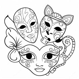 Trang Tô Màu Mặt Nạ Vui Nhộn Tranh Tô Màu