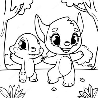 Trang To Mau Stitch Va Angel Vui Choi Trong Cong Vien 76014-18973