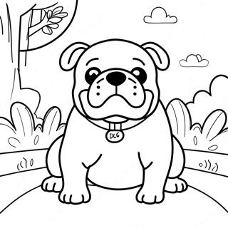 Trang To Mau Cho Bulldog Vui Choi Trong Cong Vien 76092-19036