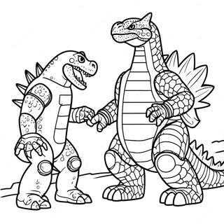 Trang Tô Màu Mechagodzilla Vs Godzilla Tranh Tô Màu