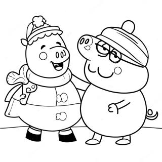Giáng Sinh Peppa Pig Trang tô màu
