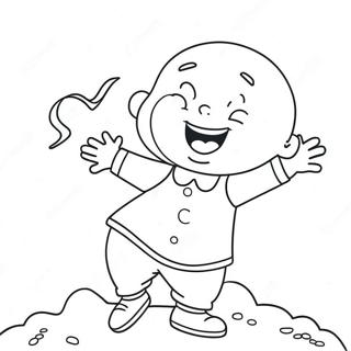 Trang Tô Màu Caillou Vui Vẻ Chơi Đùa Tranh Tô Màu