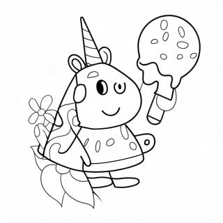 Peppa Pig Với Kem Ốc Quế Sặc Sỡ Tranh Tô Màu